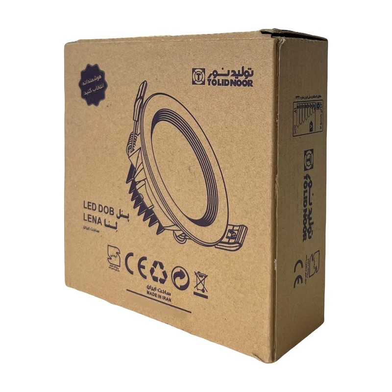 پنل ال ای دی توکار 12 وات تولیدنور مدل لنا