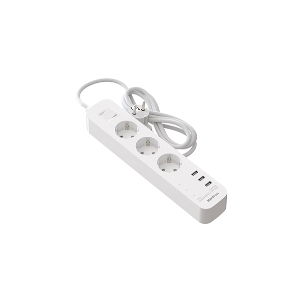 چهار راهی برق هادرون دارای پورت USB دارای کابل  1/8 متر مدل P323