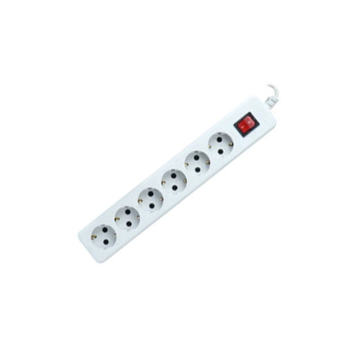 شش راه پارت الکتریک ارت دار مغزی سرامیک با کابل 1/8 متر کد 986