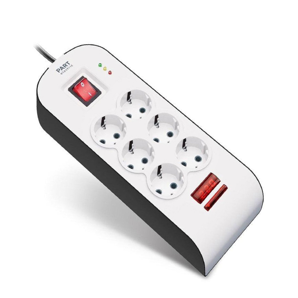 محافظ پارت شش راه ارت دار دیجیتال با کابل 5 متر کد 8796