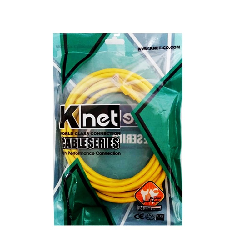 کابل شبکه 2 متر KNET CAT6 سر فلزی SFTP