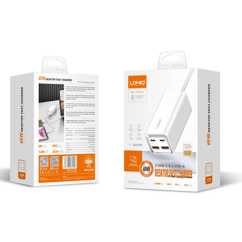 شارژر رومیزی الدینیو مدل 65W-A4610C جدید