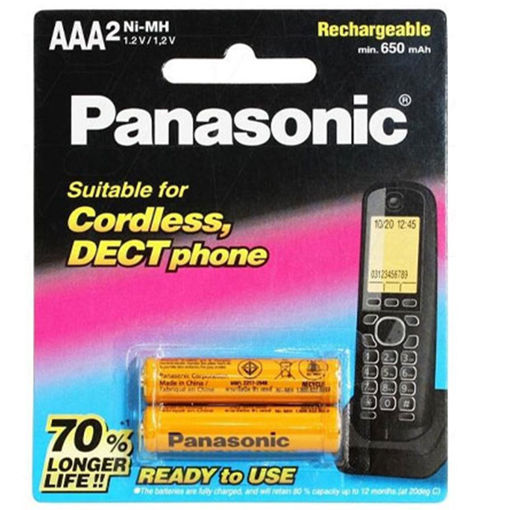 باتری شارژی نیم قلمی پاناسونیک مدل AAA 650mAh گرید B