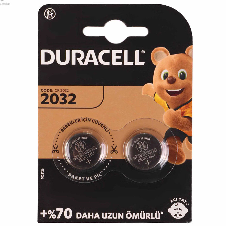 باتری سکه ای دوراسل مدل 2032 بسته 2 عددی