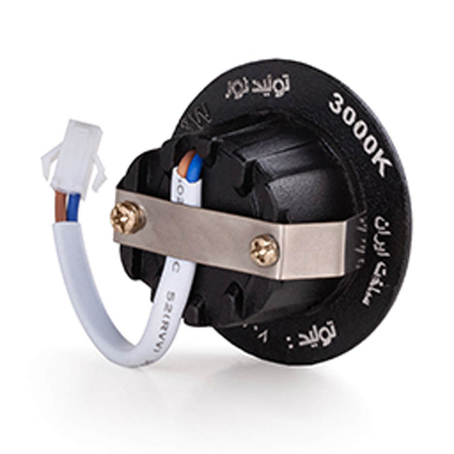 پارکتی 3 وات COB توکار تولید نور گرد بدنه مشکی مدل سان لایت