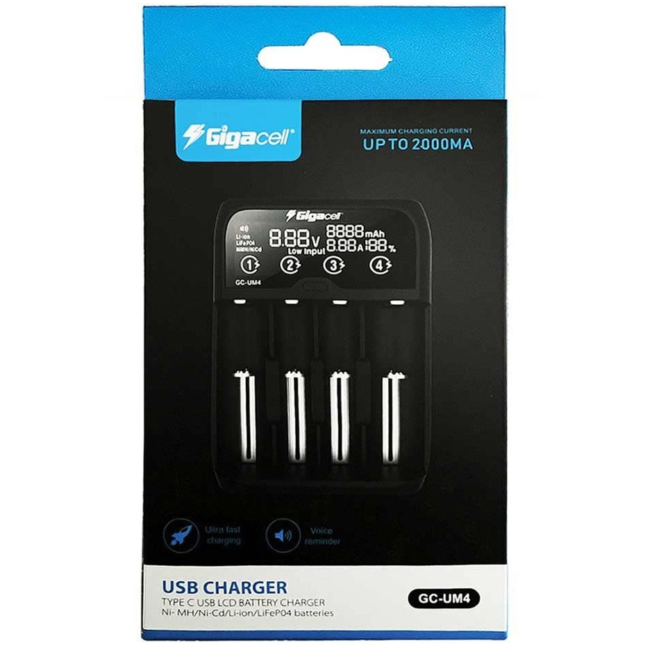 شارژر اتوماتیک هوشمند همه کاره گیگاسل فوق سریع Gigacell GC-UM4