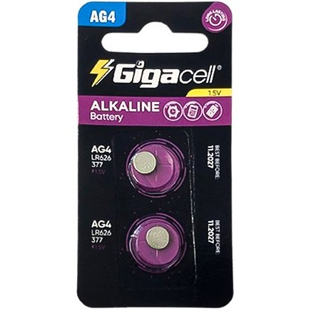 باتری سکه ای Gigacell Alkaline AG4 بسته 2 عددی
