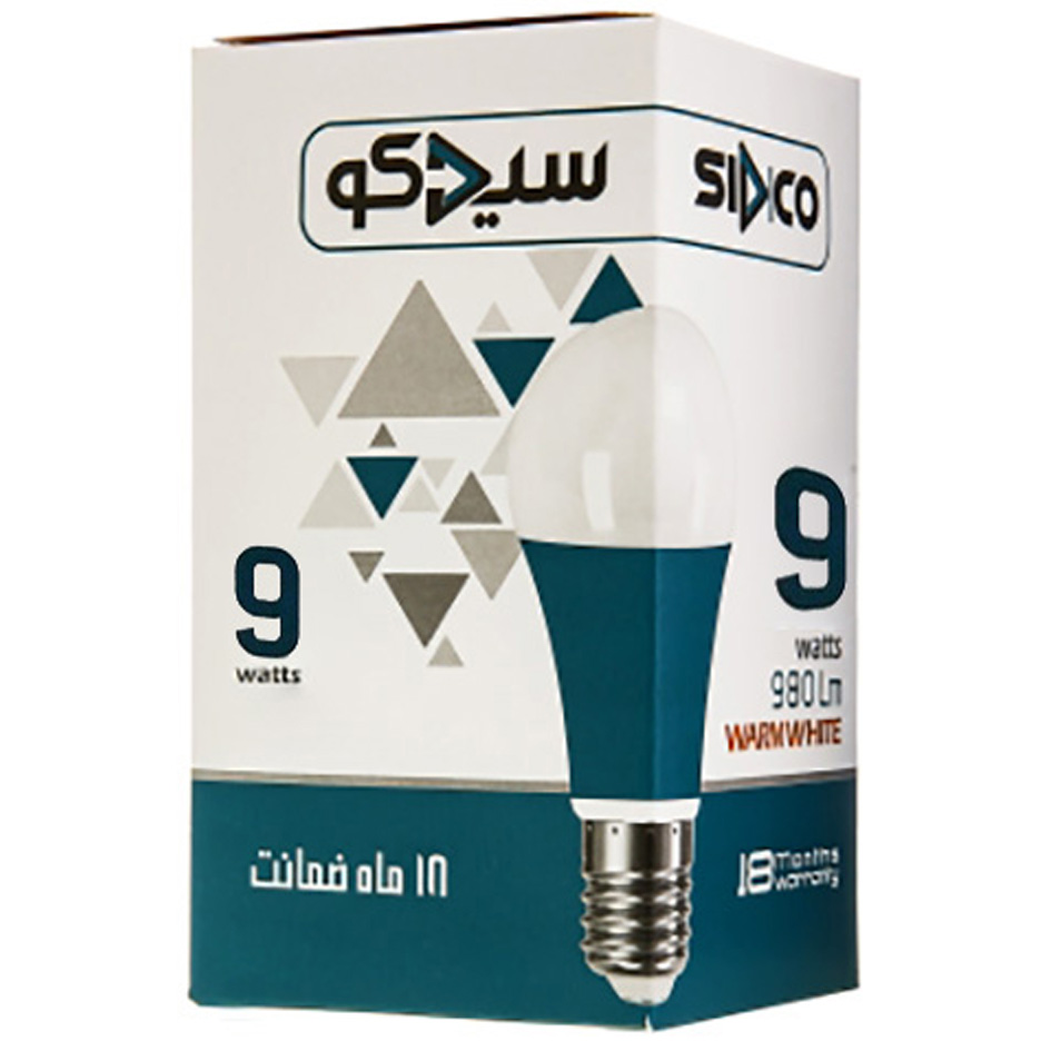 لامپ ال ای دی 9 وات حبابی سیدکو