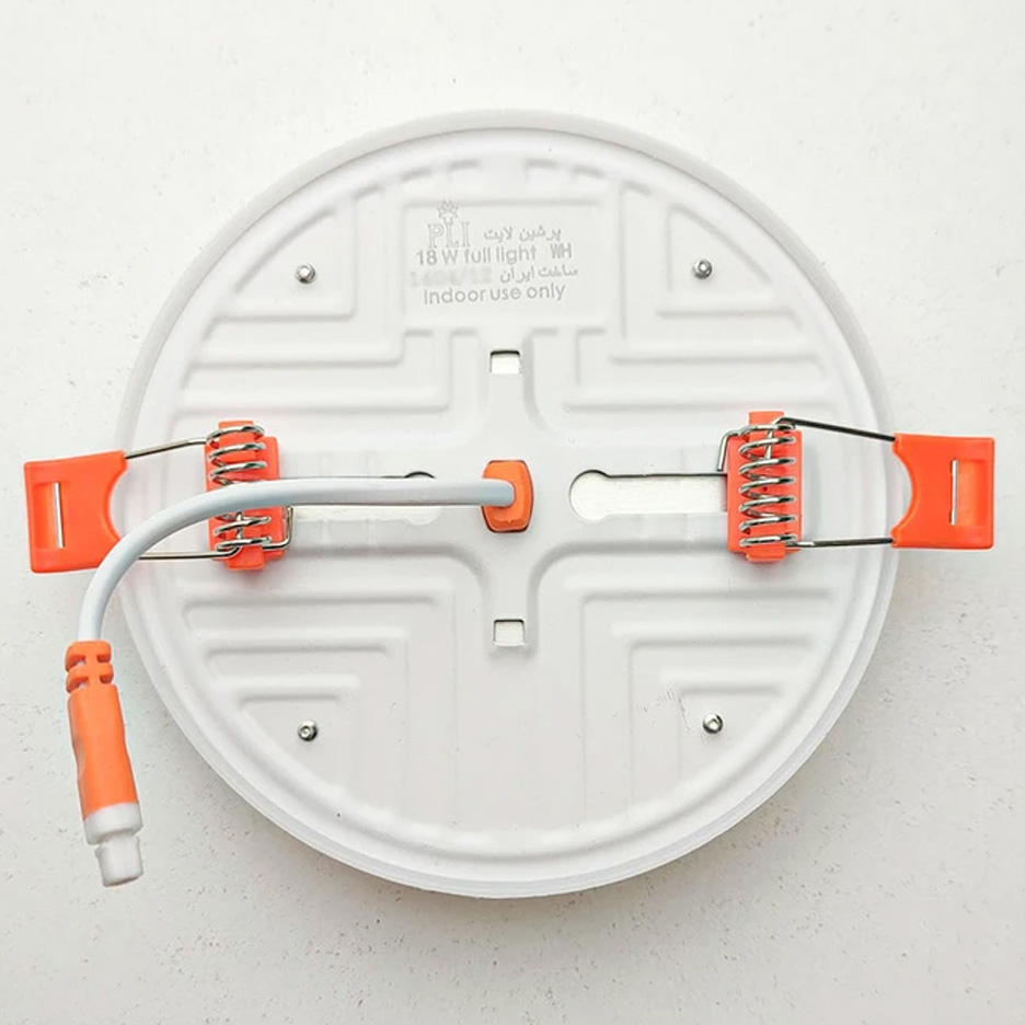 پنل ال ای دی 18 وات پرشین لایت مدل فول لایت فنر متغیر طرح توکار گرد