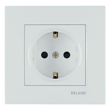 پریز برق ارت دار مغزی سرامیک توکار مدل آسا سفید دلند