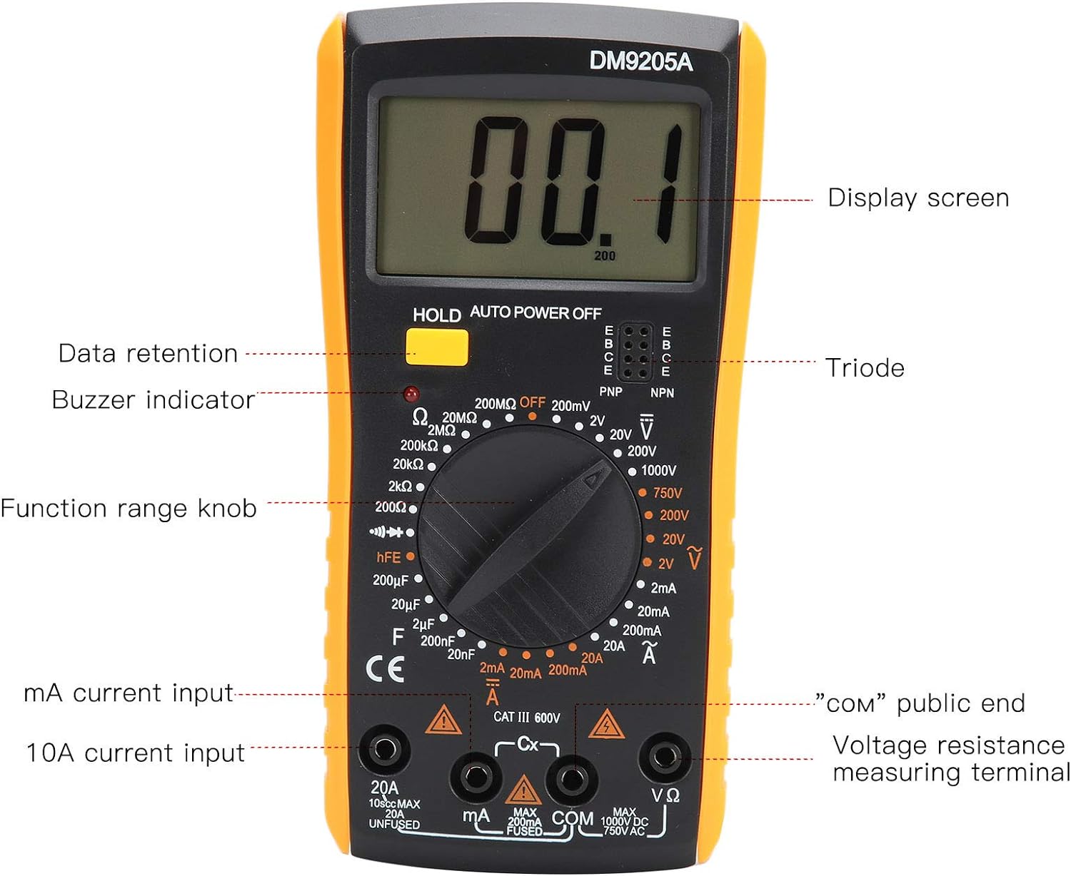 اهمتر دیجیتال PERX مدل 9205 کاور دار