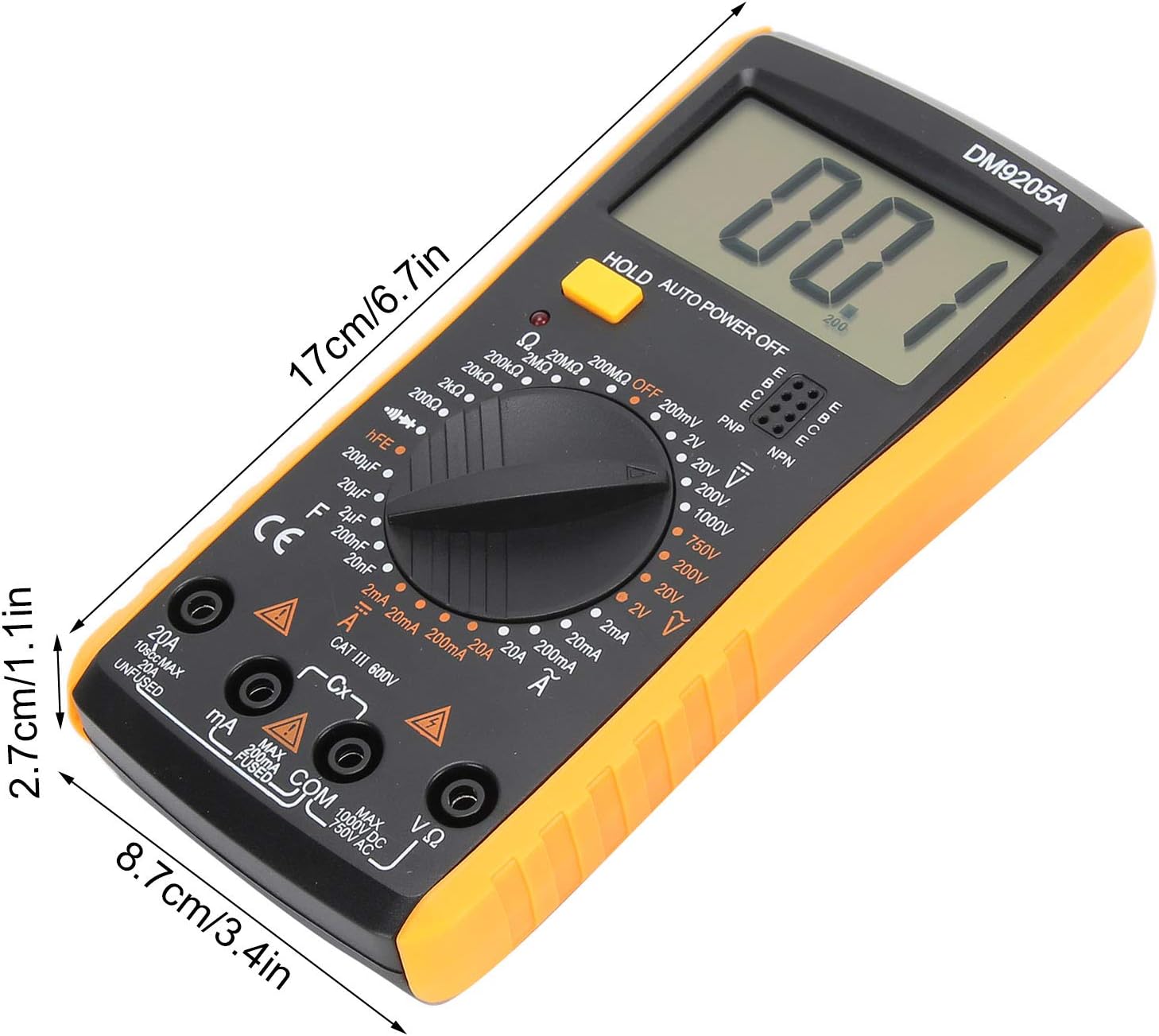 اهمتر دیجیتال PERX مدل 9205 کاور دار