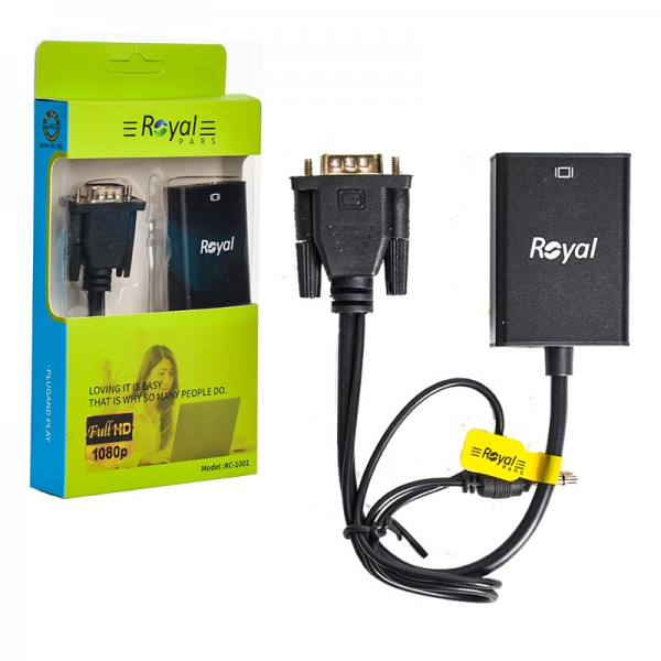 تبدیل VGA به HDMI با آداپتور رویال ROYAL