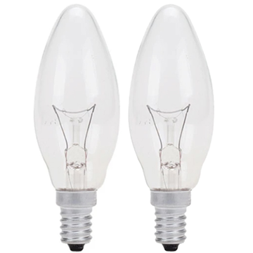 لامپ شمعی 60 وات پارس شهاب پایه E14 بسته 2 عددی