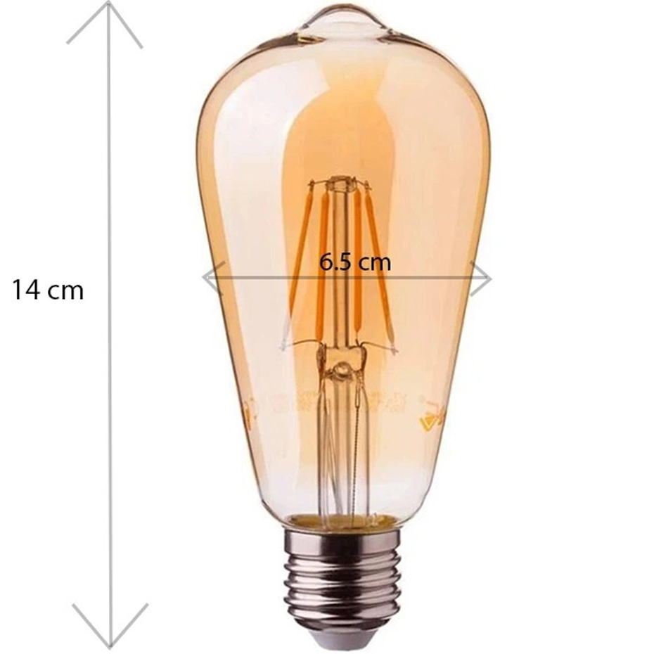 لامپ LED فیلامنتی گلابی 6 وات پارس اروند پایه E27