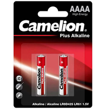 باتری نیم‌ قلمی بلند آلکالاین پلاس کملیون Camelion AAAA مدل LR8D425 بسته ۲ عددی