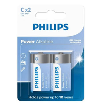 باتری سایز D آلکالاین فیلیپس اصل بسته 2 عددی