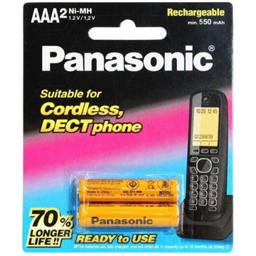 باتری شارژی نیم قلمی پاناسونیک مدل AAA 550mAh درجه یک