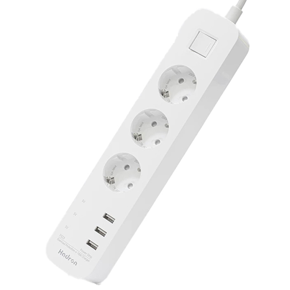 چندراه برق هادرون مدل P323 مجهز به پورت USB و کابل 1.8 متر