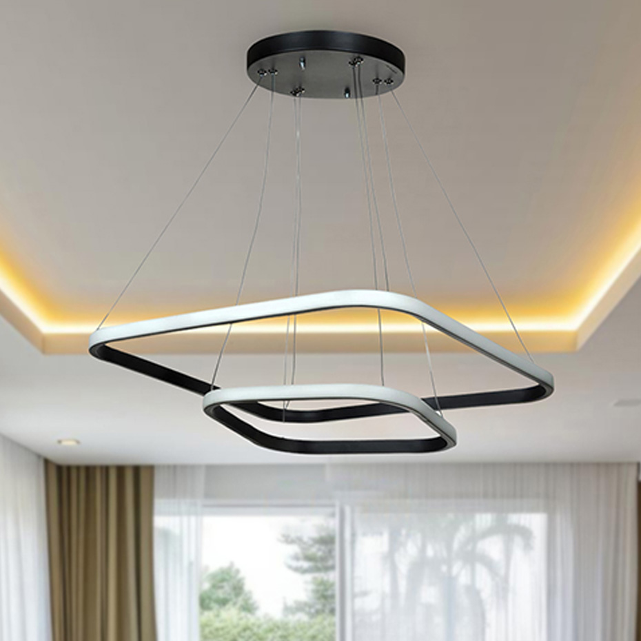 چراغ آویز چشمه نور کد A6308-4-BK مشکی