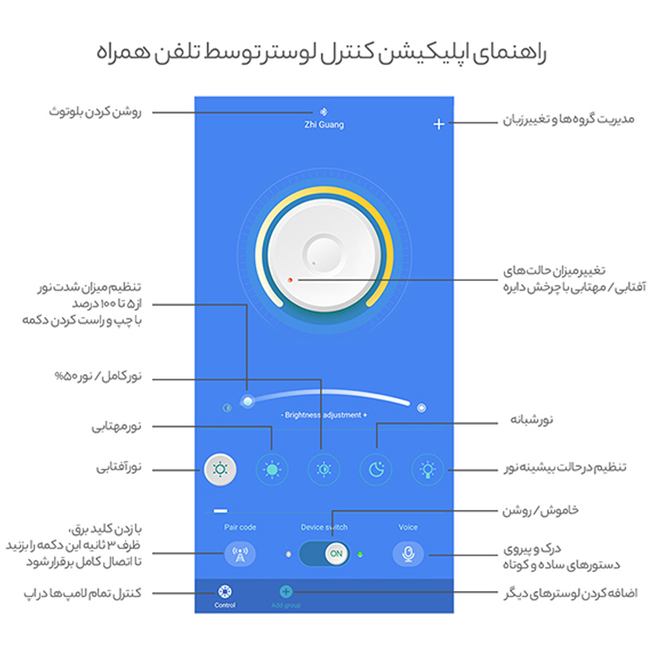 چراغ آویز چشمه نور کد A6308-4-BK مشکی