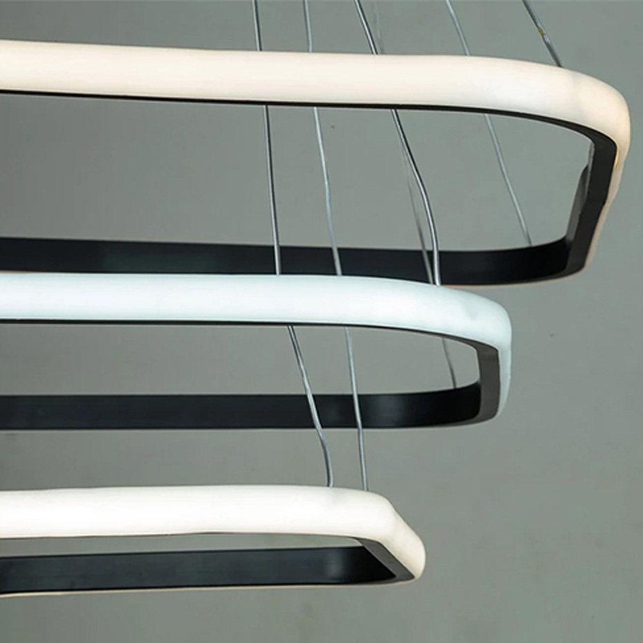 چراغ آویز چشمه نور کد A6316/3H-BK مشکی (ریموت دار)