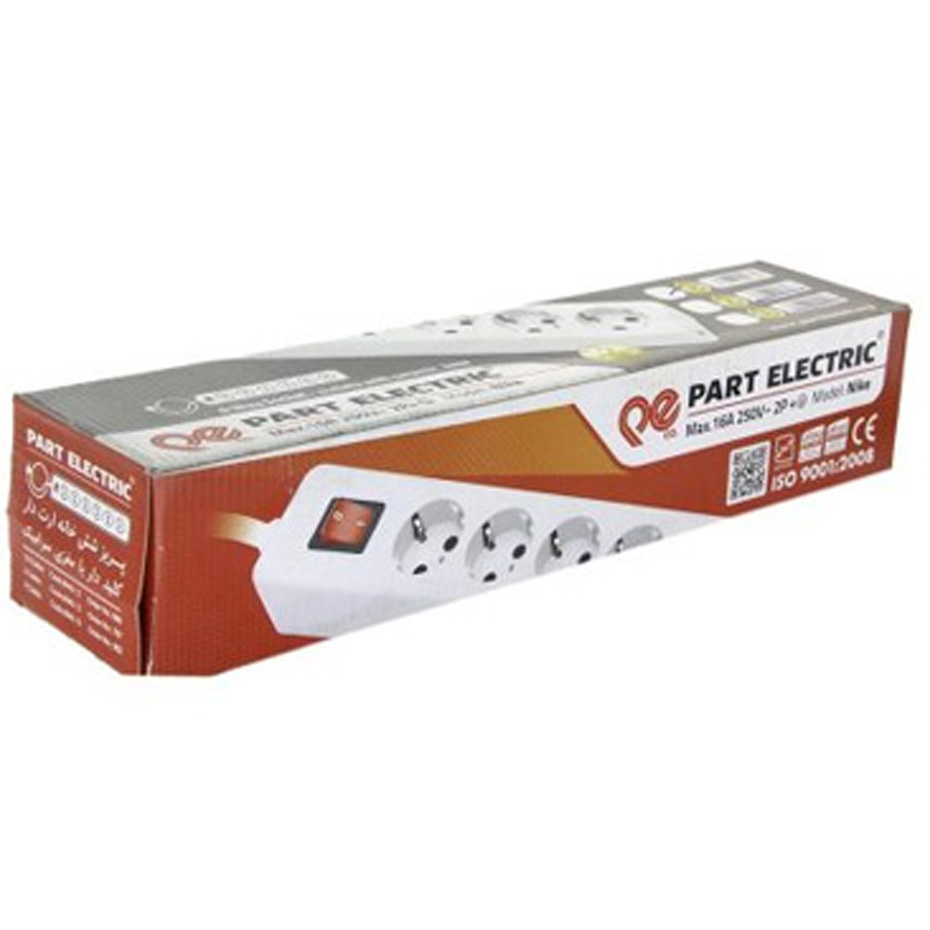 شش راه پارت الکتریک ارت دار مغزی سرامیک با کابل 1/8 متر کد 986