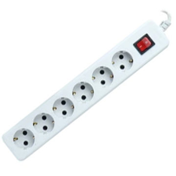 شش راه پارت الکتریک ارت دار مغزی سرامیک با کابل 1/8 متر کد 707