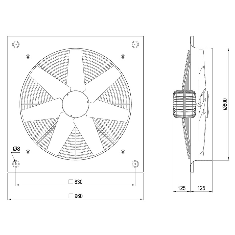 هواکش صنعتی سنگین فلزی سری VIM - 80 K6S