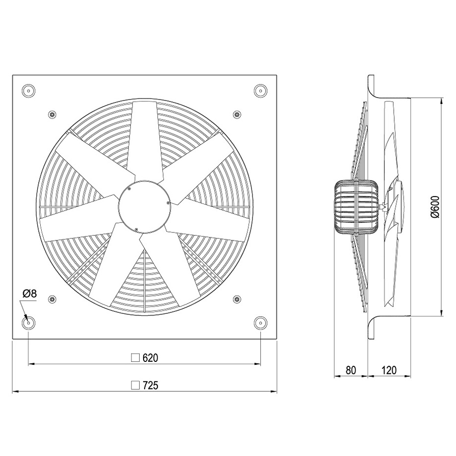 هواکش صنعتی سنگین فلزی سری VIM - 60 K4T
