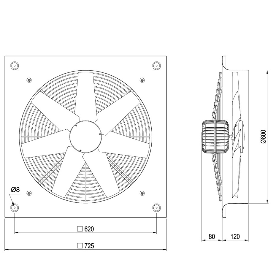 هواکش صنعتی سنگین فلزی سری VIM - 60 K4S