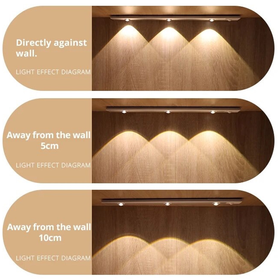 چراغ LED شارژی زیر کابینتی سنسوردار 30 سانت سه حالته