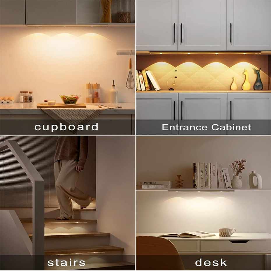 نورپردازی هوشمند زیر کابینت | خرید چراغ LED شارژی سنسوردار سه حالته (30 و 40 سانت)