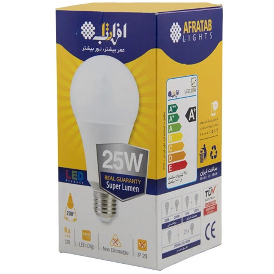 لامپ حبابی 25 وات LED افراتاب پایه E27 مدل AF-A95-25W