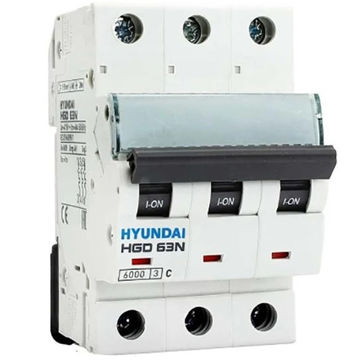 کلید مینیاتوری 40 آمپر سه پل هیوندای کد C40-6KA-3P