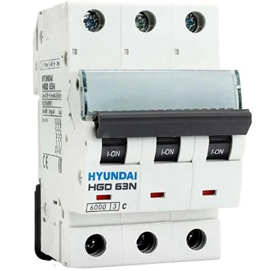 کلید مینیاتوری 50 آمپر سه پل هیوندای کد C50-6KA-3P