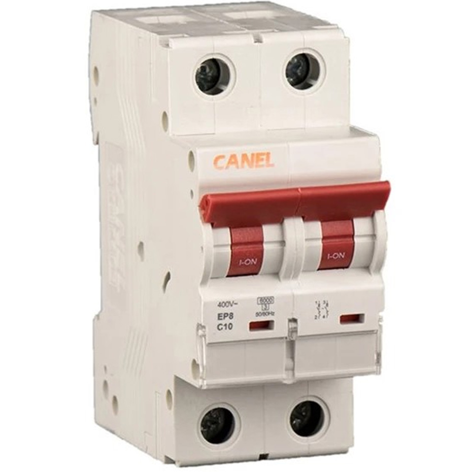کلید مینیاتوری 25 آمپر دو پل AC کانل کد C25-6KA-2P