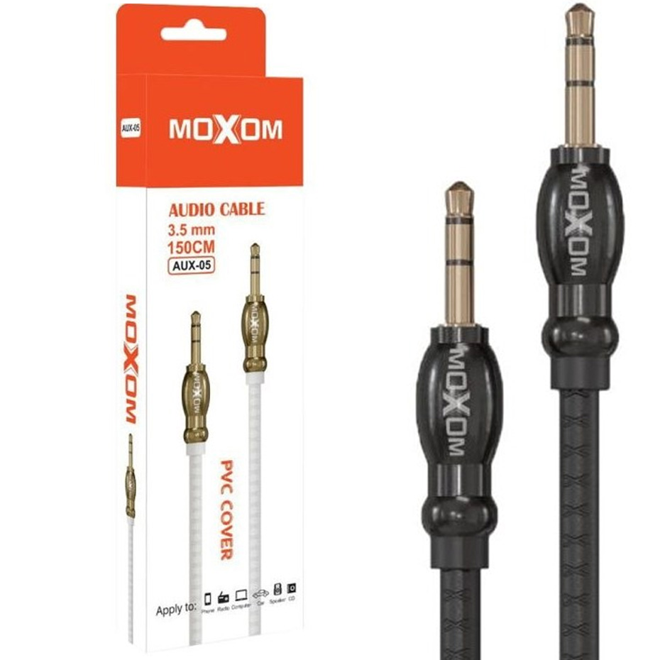 کابل 2 سر استریو موکسوم MOXOM طول 1.5 متر مدل 05 AUX