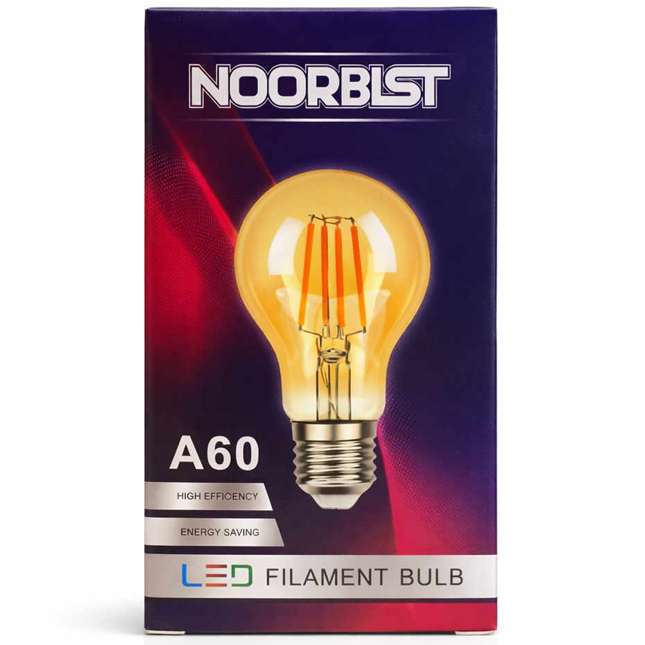 لامپ 8 وات فیلامنت A60 نوربیست NOOBIST پایه E27 سرپیچ معمولی