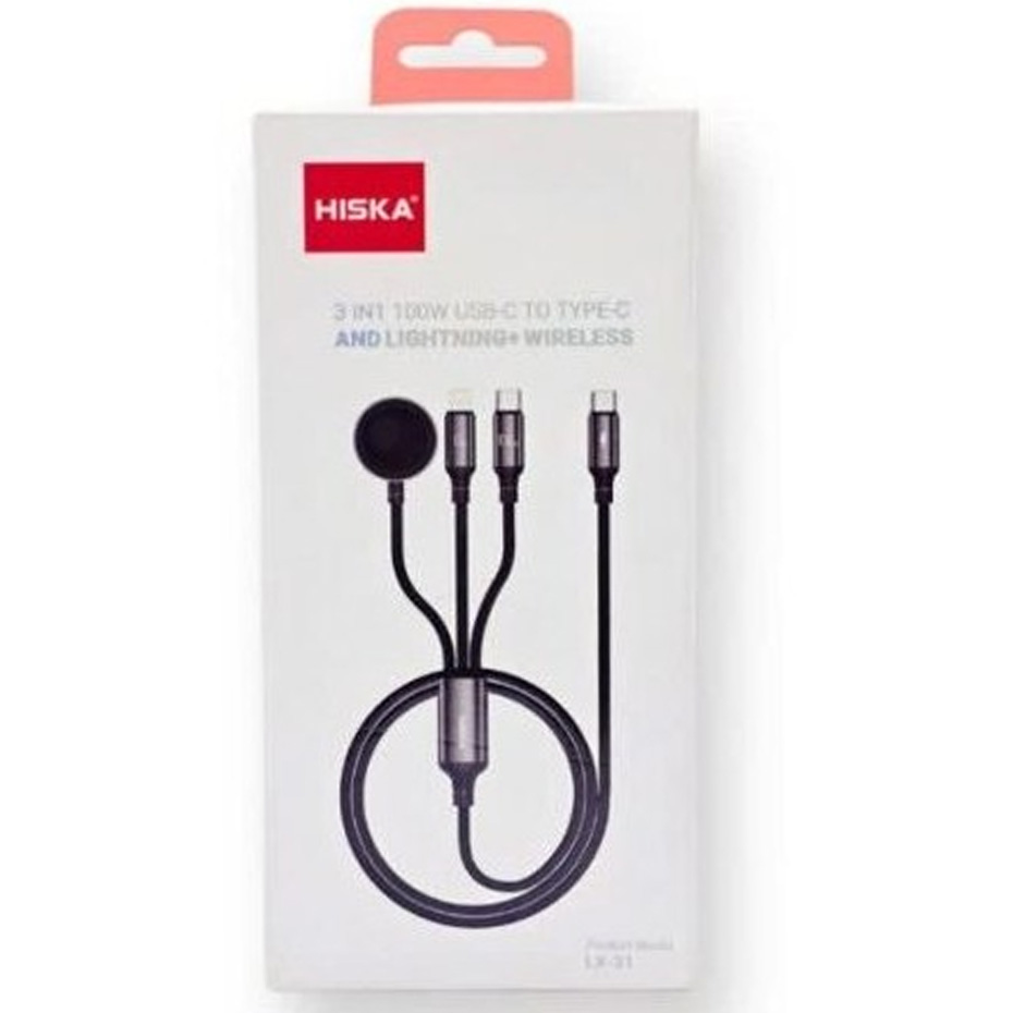 کابل تبدیل USB-C به لایتنینگ / USB-C / WIRELESS هیسکا مدل LX-31 طول 1.2 متر