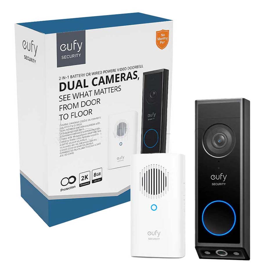 قیمت زنگ درب تصویری هوشمند انکر یوفی مدل Eufy DUAL CAMERAS E340 E8214311