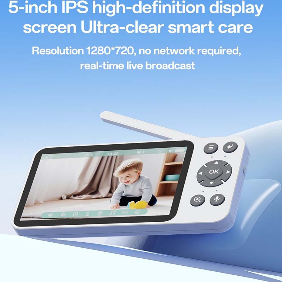 جزییات دوربین و مانیتور کنترل کودک یسیدو مدل YESIDO KM28 BABY MONITOR