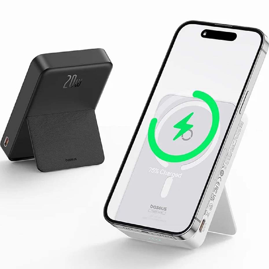 مشخصات پاوربانک مگ سیف بیسوس مدل BASEUS MAGPRO P10064101123-00 5000mAh 20W مشکی