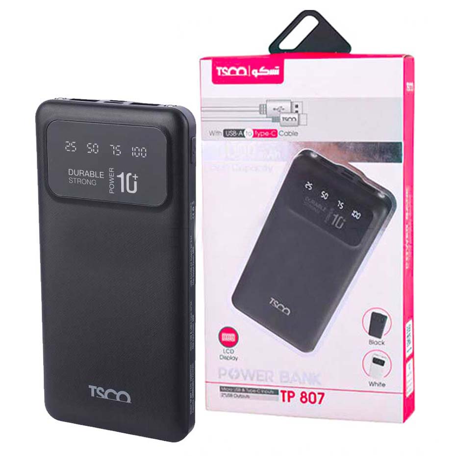 خرید پاوربانک تسکو مدل TSCO TP 807 10000mAh 10W مشکی