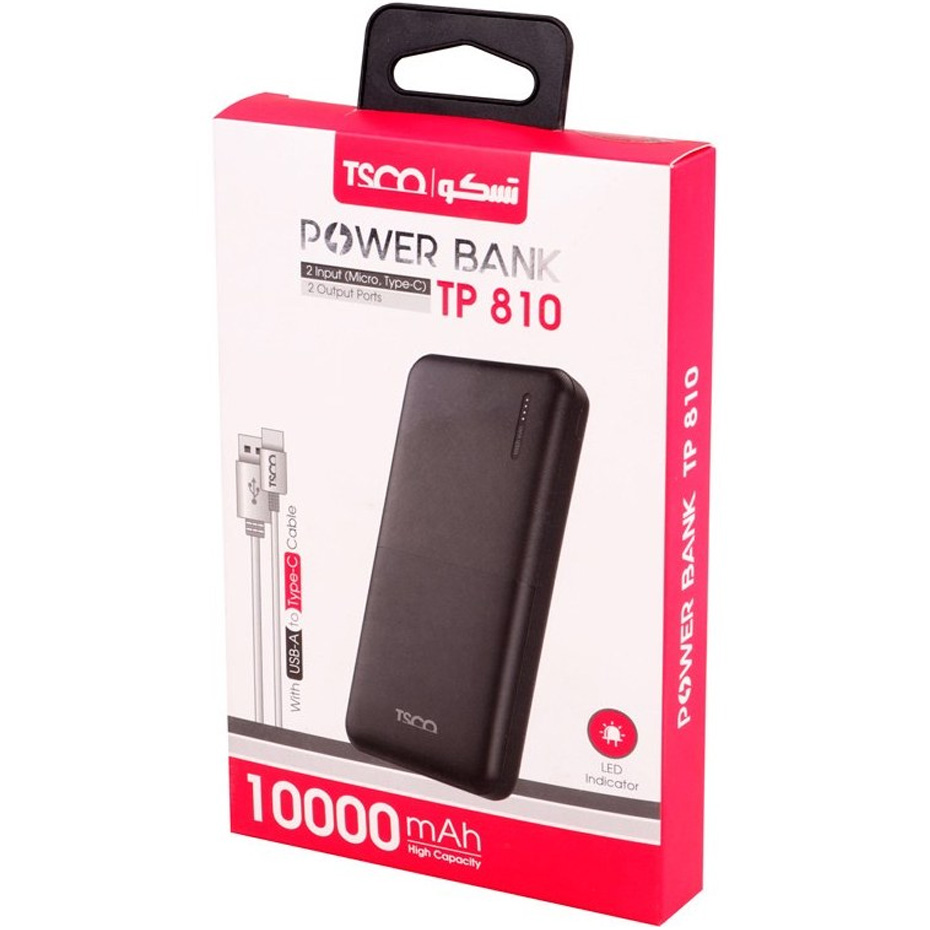 پاوربانک تسکو مدل TSCO TP810 10000mAh 10.5W مشکی