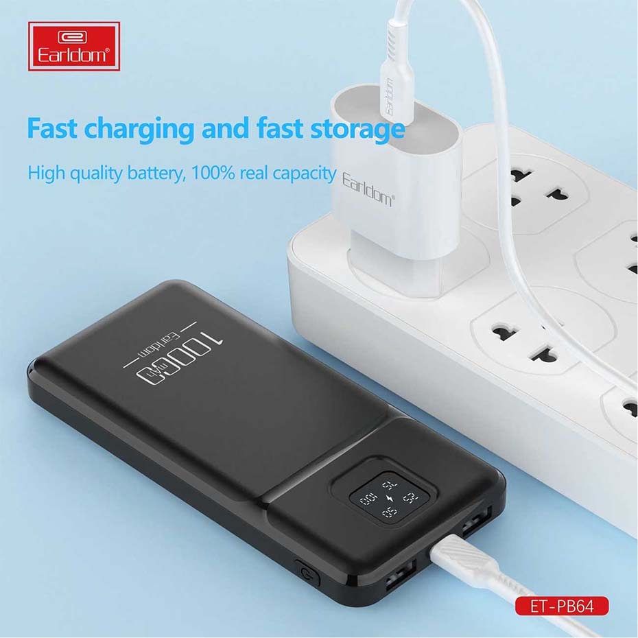 ابعاد پاوربانک ارلدام مدل Earldom PB64 10000mAh 20W