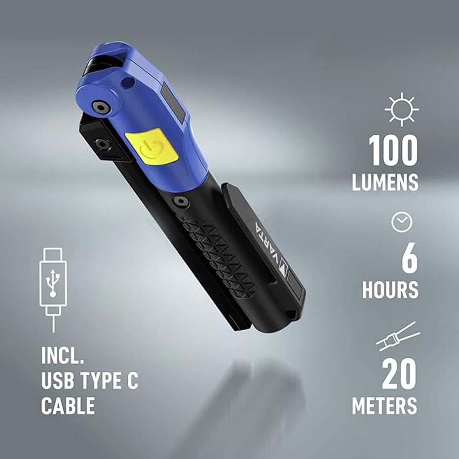 ابعاد چراغ قوه چندکاره وارتا مدل VARTA F20R