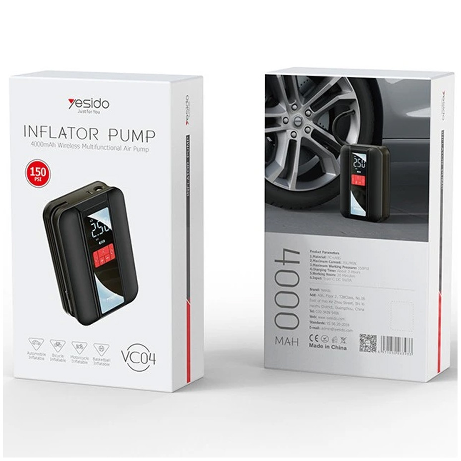 جعبه پمپ باد یسیدو مدل Yesido Inflator Pump VC04