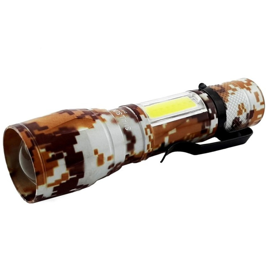 چراغ قوه پليسي ارتشی كوچك شارژي COB مدل 512