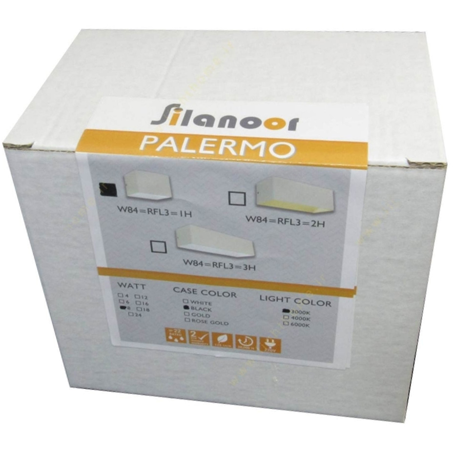 چراغ دیواری 8 وات پالرمو تک شعله بدنه سفید سیلانور